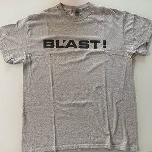 New “BLAST!” T-shirt in Heather Gray Size Medium.